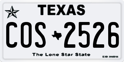 TX license plate COS2526