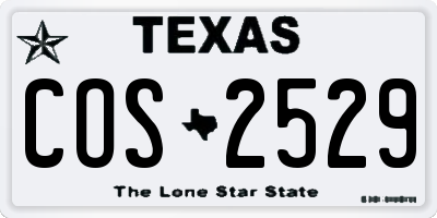 TX license plate COS2529