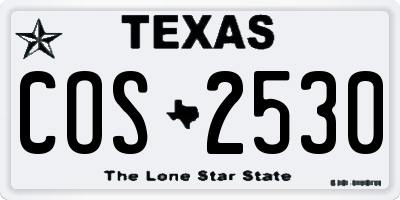 TX license plate COS2530