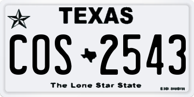 TX license plate COS2543