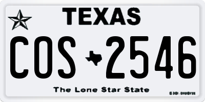 TX license plate COS2546