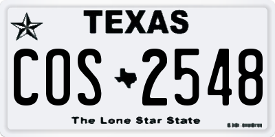 TX license plate COS2548
