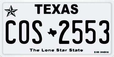 TX license plate COS2553