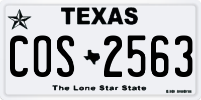 TX license plate COS2563