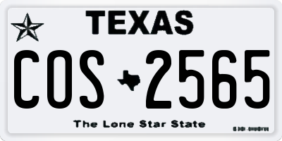 TX license plate COS2565