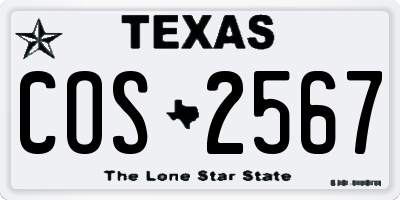 TX license plate COS2567
