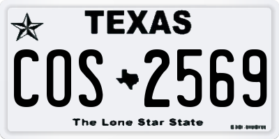 TX license plate COS2569