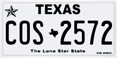 TX license plate COS2572