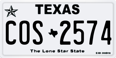 TX license plate COS2574