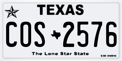 TX license plate COS2576