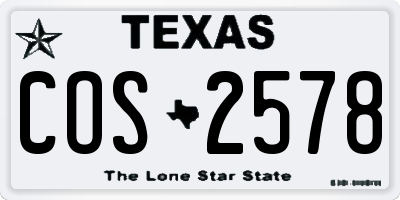 TX license plate COS2578