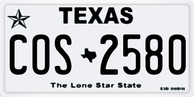 TX license plate COS2580