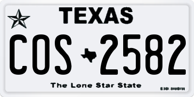 TX license plate COS2582