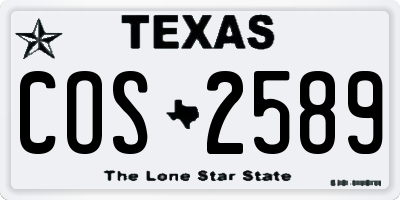 TX license plate COS2589