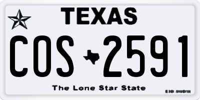 TX license plate COS2591