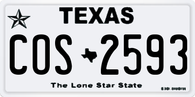 TX license plate COS2593