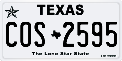 TX license plate COS2595