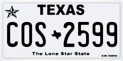 TX license plate COS2599