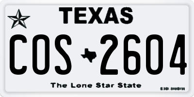 TX license plate COS2604