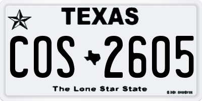 TX license plate COS2605