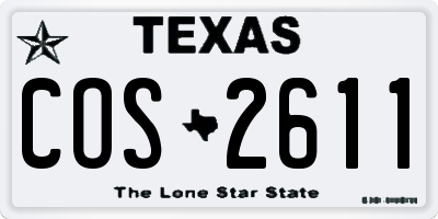 TX license plate COS2611