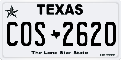 TX license plate COS2620