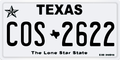 TX license plate COS2622