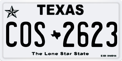 TX license plate COS2623