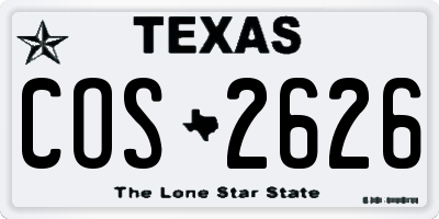 TX license plate COS2626