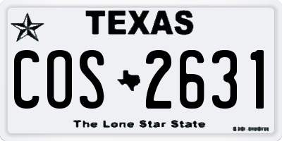 TX license plate COS2631
