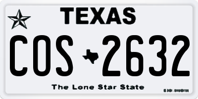 TX license plate COS2632