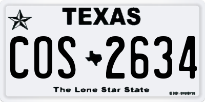 TX license plate COS2634