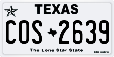 TX license plate COS2639