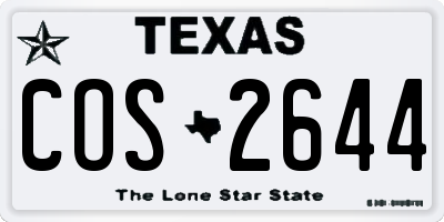 TX license plate COS2644