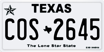 TX license plate COS2645