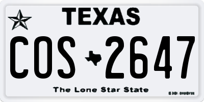 TX license plate COS2647