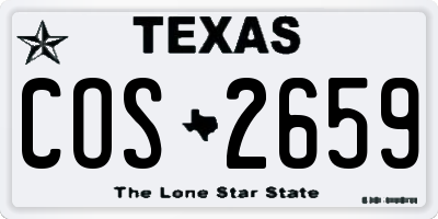 TX license plate COS2659