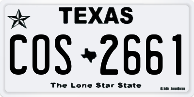 TX license plate COS2661