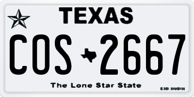 TX license plate COS2667
