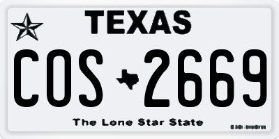TX license plate COS2669