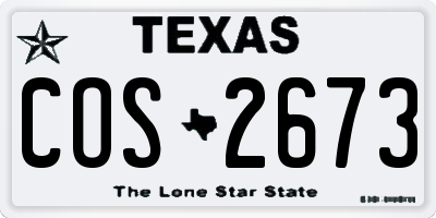 TX license plate COS2673