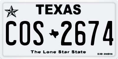 TX license plate COS2674