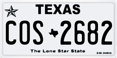 TX license plate COS2682