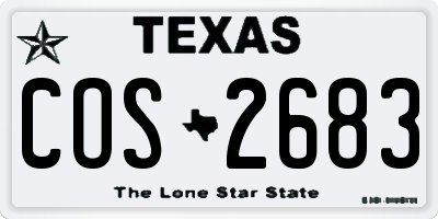 TX license plate COS2683