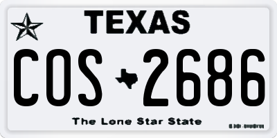 TX license plate COS2686