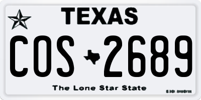 TX license plate COS2689