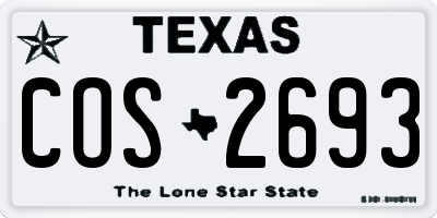 TX license plate COS2693
