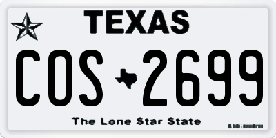TX license plate COS2699
