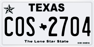 TX license plate COS2704