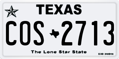 TX license plate COS2713